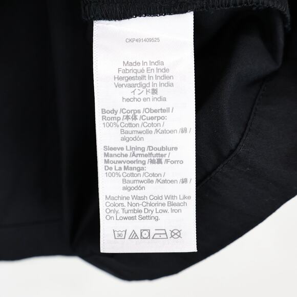 NWT Madewell Bubble-Sleeve Top In 100% Cotton Poplin True Black Size 4 - Picture 9 of 9